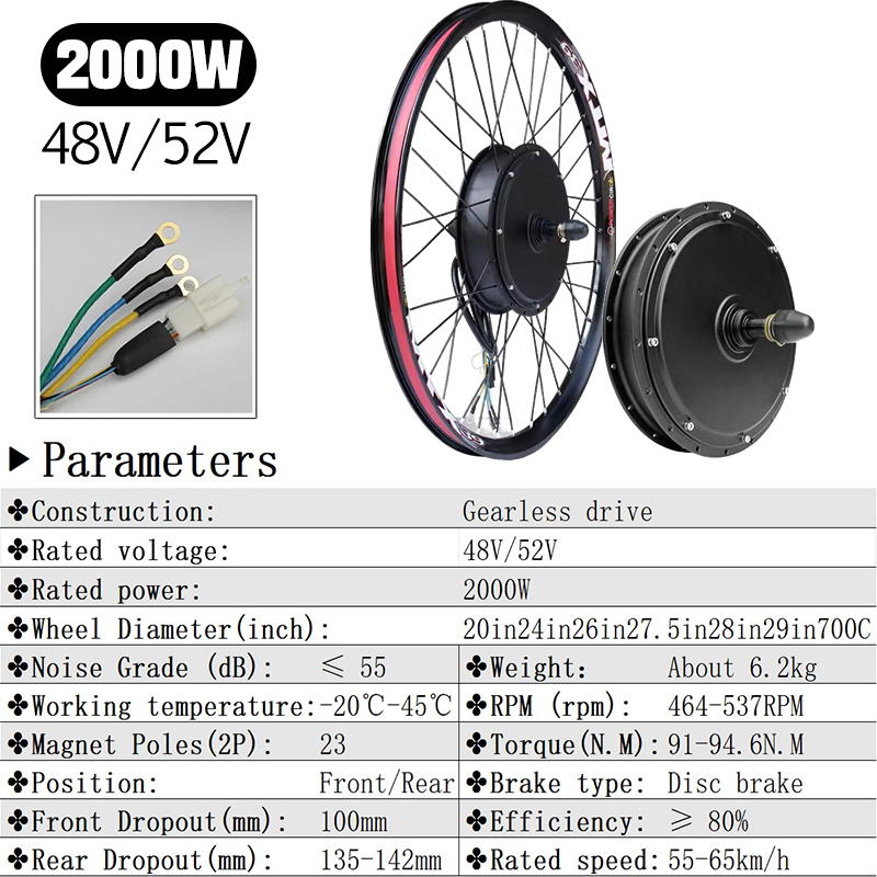 MTX 48V52V 2000W 전기 자전거 모터 휠 2 - Ebike Conversion Kit 72V 3000W 리뷰 및 가격